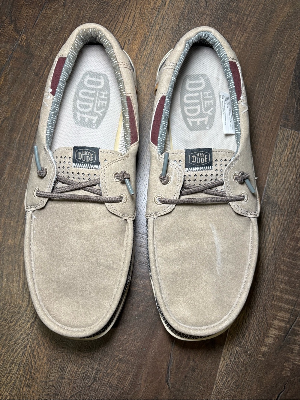 HEYDUDE Welsh Grip Mix Sand Boat Shoes Men’s 10 Slip On Casual Loafers
